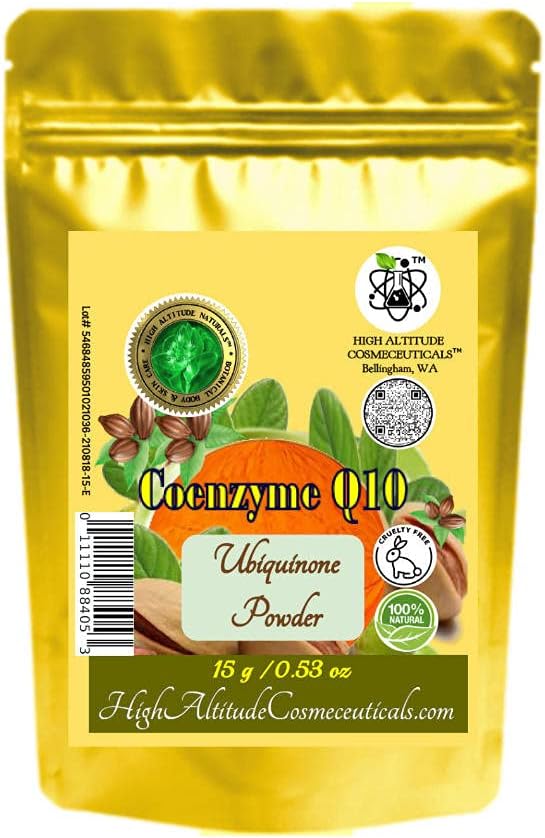 15g Coenzyme Q10 (Ubiquinone, Coq10) Powder Cosmetic Antioxidant Firming Skin Care, Make DIY Liquid Face Serum, Cream, Lotion, Moisturizer, Tighten Sagging Skin, Improve Stretch Marks Appearance