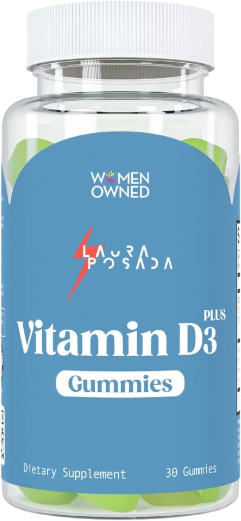 לאורה פוסאדה ויטמין D3 Plus Gummies 30 Count D3, A, K for Calcium Absorption, Menopause Immune Support, Bone & Heart Health, Optimization - Non-GMO Gluten Free 100% טבעי מיוצר בארה"ב