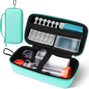 Asthma Inhaler Case, Portable Nebulizer Organizer, Travel-Ready mit Mesh Pocket, Double Zippers, Silikon Griff, Kinder und Erwachsene, Stylish Green
