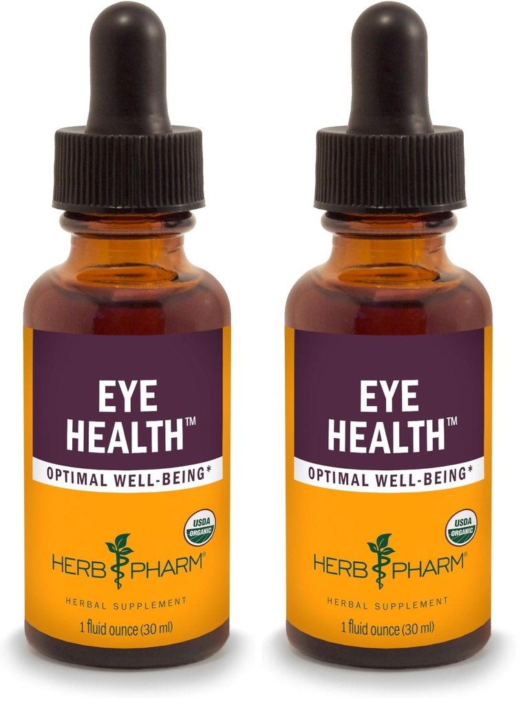 Herb Pharm Eye Health Liquid Herbal Formula with Bilberry and Goji Liquid Extracts - 1 Ounce (Pack of 2)
