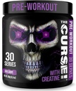 JNX SPORTS Curse! Men & Qadınlar, Caffeine, Beta-Alanine, L-Citrulline, 30 Xidmət, Dark Grape Flavor – Boost Energy, Strength & Focus