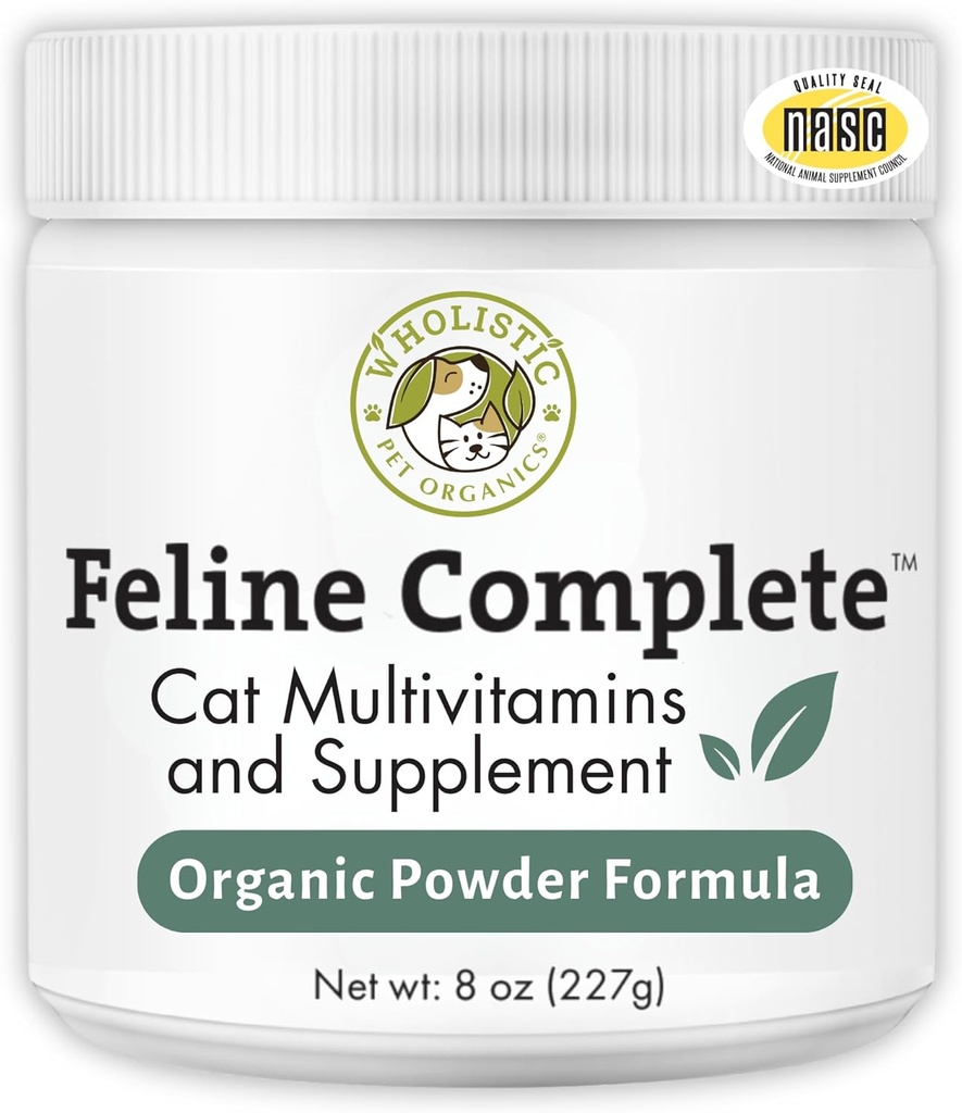 Thewistic Pet Organics Feline Complete - 8 Oz - Multivitamīnu un probiotikas pulveris kaķiem - Dabīgs Kaķu pārtika un gremošanas atbalsts