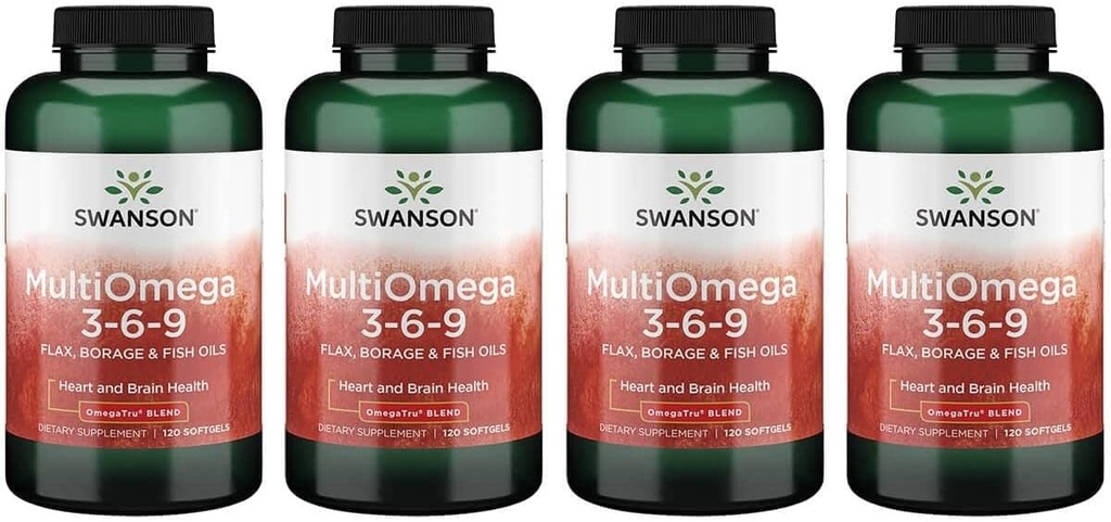 Swanson Multiomega 3-6-9 (Flax Borage Fish) 2400 Milligrams 120 Sgels (4 ambalaj)