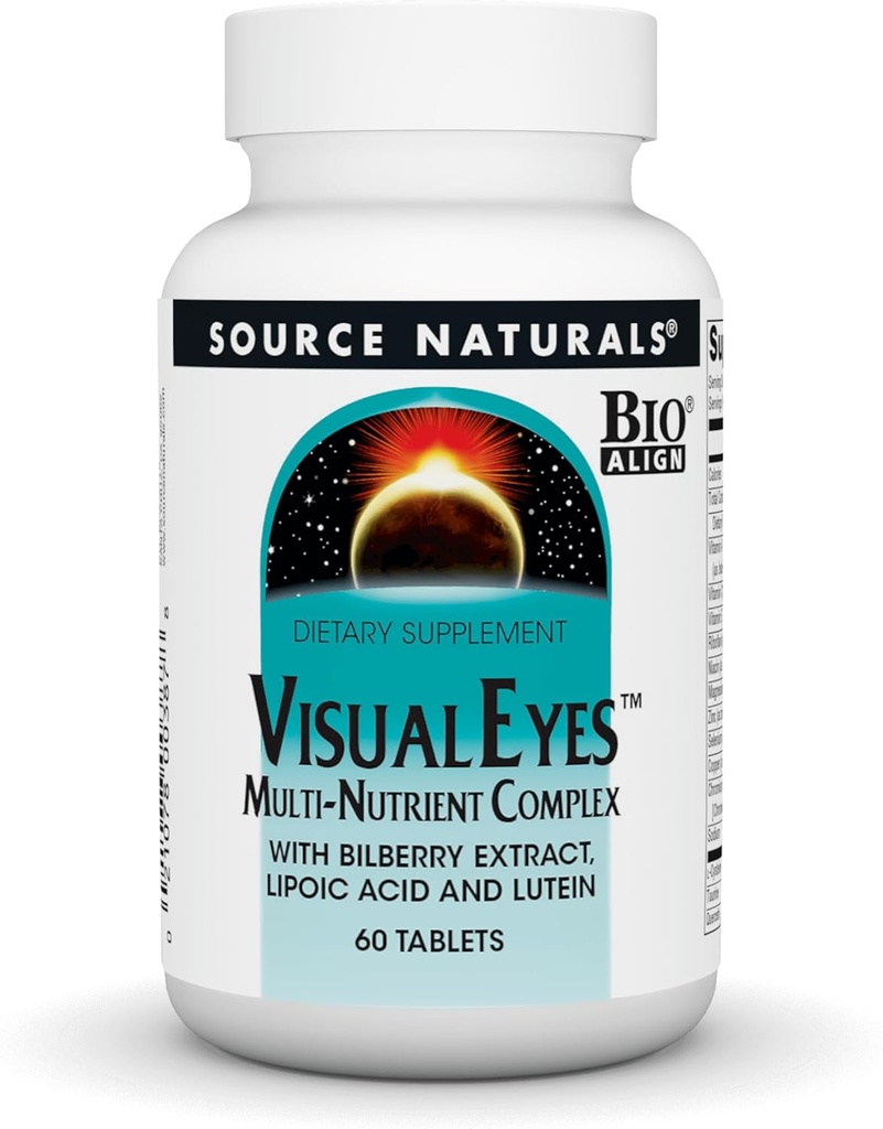 Quelle Naturals Visuelle Augen Nahrungsergänzung - Multi-Nutrient Komplex mit Bilberry Extrakt, Lipoic Acid und Lutein - 60 Tabletten
