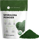 Kate Naturals Organic Spirulina Powder Nutrient Dense Superfood for Smoothies and Juice (2 lb, USDA Certified, Non-GMO, Gluten- Free)