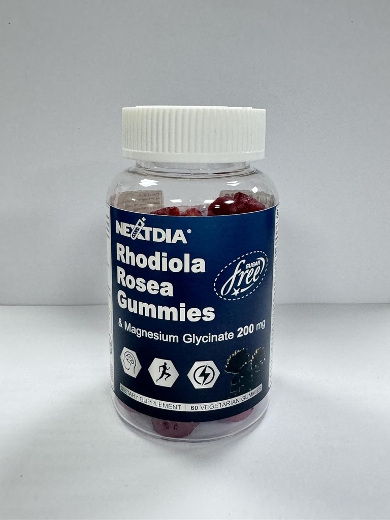 Sugar Free Rhodiola Rosea 500 mg Gummies Supliment w/Magnesium, Ashwagandha