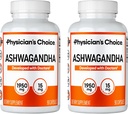 Legens CHOICE Ashwagandha 1950mg Organic Ashwagandha Root pulver med svart pepper ekstrakt, Stress Support, Mood Support Supplement, 90 Veggie Ashwagandha Kapsler - 2 PCK