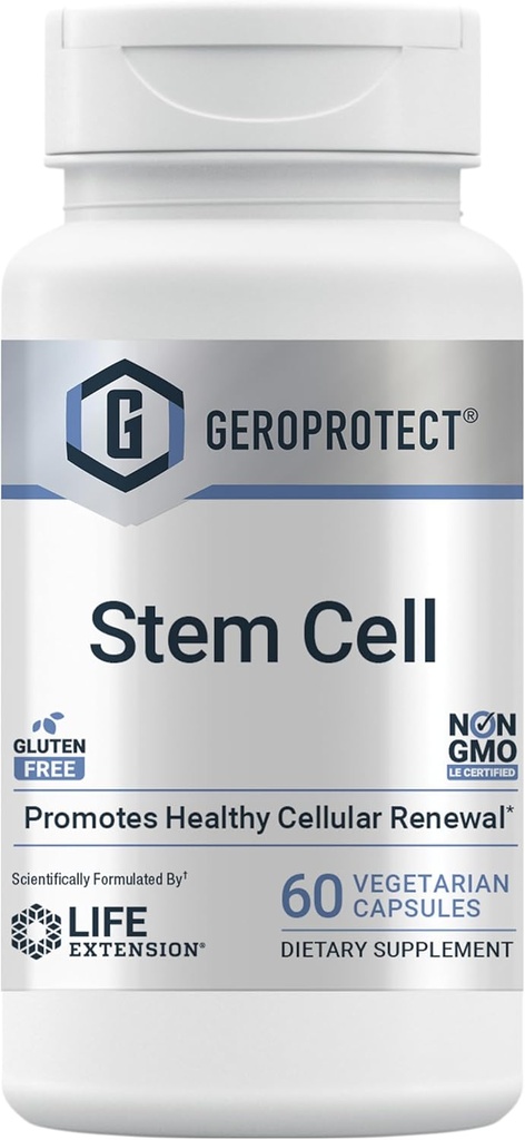 Levensverlenging GEROPROTECT® Stamcel, bevordert gezonde Cellulair Hernieuwing, Kokum Extract, Trans-resveratrol, Glutenvrij, Niet-GMO, Vegetarisch, 60 Capsules