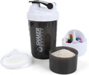 Şəkir Şüşə - Saxlama müqayisələri ilə Protein Shaker Cup - Asanlaşdırma-500ML/16oz (WHITE & BLACK)