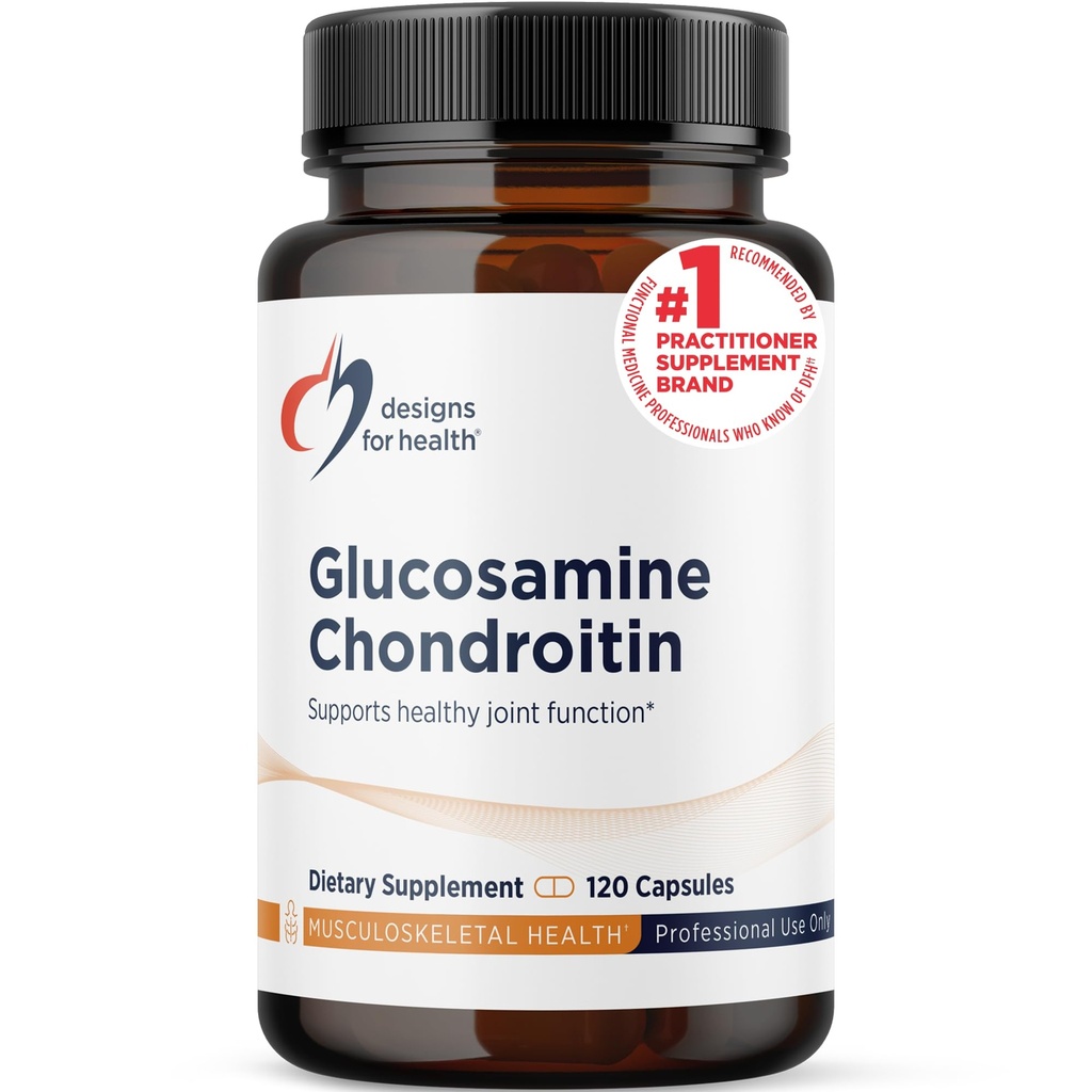 Designs for Health Glucosamine Chondroitin - Glucosamine Sulfate + Chondroitin Sulfate Supplement - Supports Healthy Joint Function (120 Capsules)