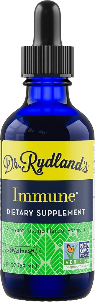Dr. Rydlands Herbal Supplement | Opprettet av KidsWellness | Trygg og effektiv for spedbarn til voksne | Immune | Forkjølelse, influensa, Bronchial og Croup symptomer | 2 Ounce Flaske