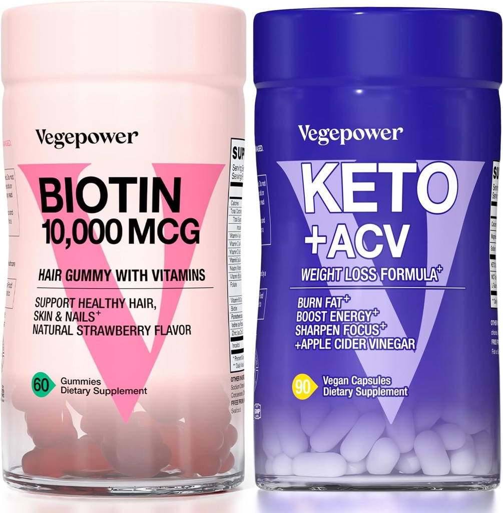 Biotiini hiusten kasvu vitamiineja + Premium Keto pillereitä 