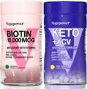 Vitamine di crescita dei capelli biotina + Premium Keto Pills | Supporta pelle sana e unghie & Utilizzare il grasso per l'energia con Ketosis, Boost Energy & Focus | Integratori vegani non OGM per sostenere