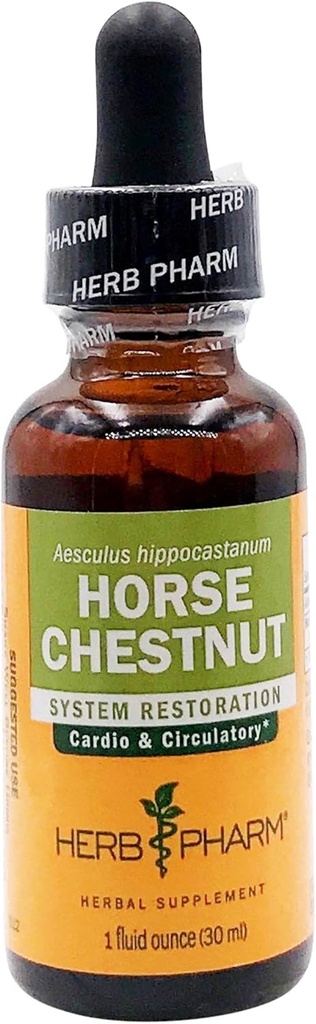 Herb Pharm Šķidrais ekstrakts veselīgiem vēžiem un cirkulācijai, Zirgu kastīte, 1 Fl Oz