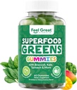Super Greens Gummies - Supplément Green Superfoods avec épinards, brocolis, Kale, racine de betterave, fraise pour le soutien immunitaire - Supplément Fruits et Légumes - Saveur de pastèque, 60 Gummies