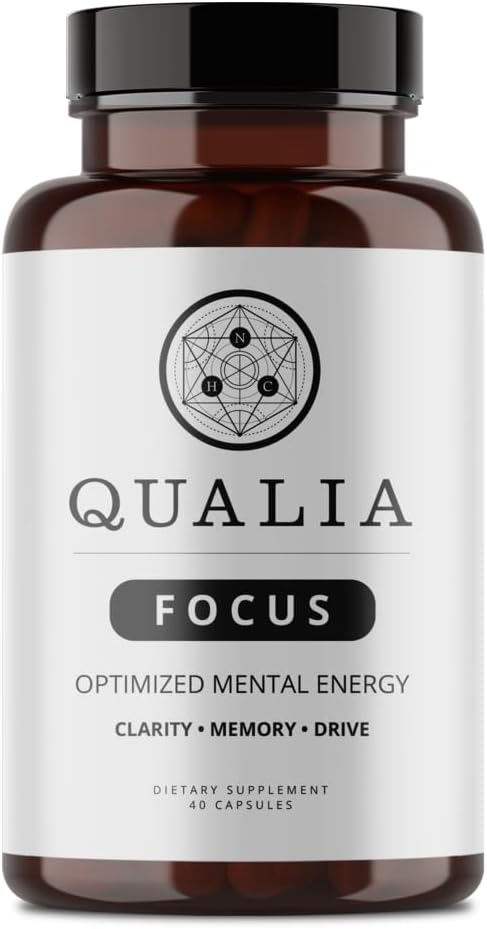 Qualia Focus al cervell Booster suplementari A powerful Nootropic dissenyat per al lliurament de l'Energia Mental Suda, Alerta, concentració i memòria amb Ginkgo Biloba, L-Theanine Plus Support 1 mes