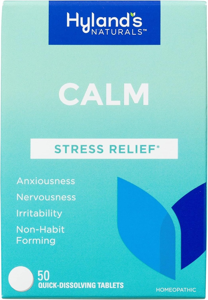 Hyland's kalme tabletten, Stress Relief Supplement, natuurlijke verlichting van angst, nervositeit, en prikkelbaarheid, 50 Tel (pakket van 1, 50 Telt Totaal)