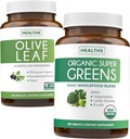 Extracto de la hoja de oliva &quot; Ecológicos Super Verdes (4-Mes) Pure Plant Power Bundle of Olive Leaf Extract (120 cápsulas) Super Strength &quot; Orgánico Super Verdes (180 Tabets)