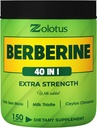 Zolotus Berberine Papildinājums 40 in 1, ar Sea Moss, Cinnamon, Milk Thistle, Apple Cider Etiķis, Quercetin par gremošanas, imūnās sistēmas un sirds veselības
