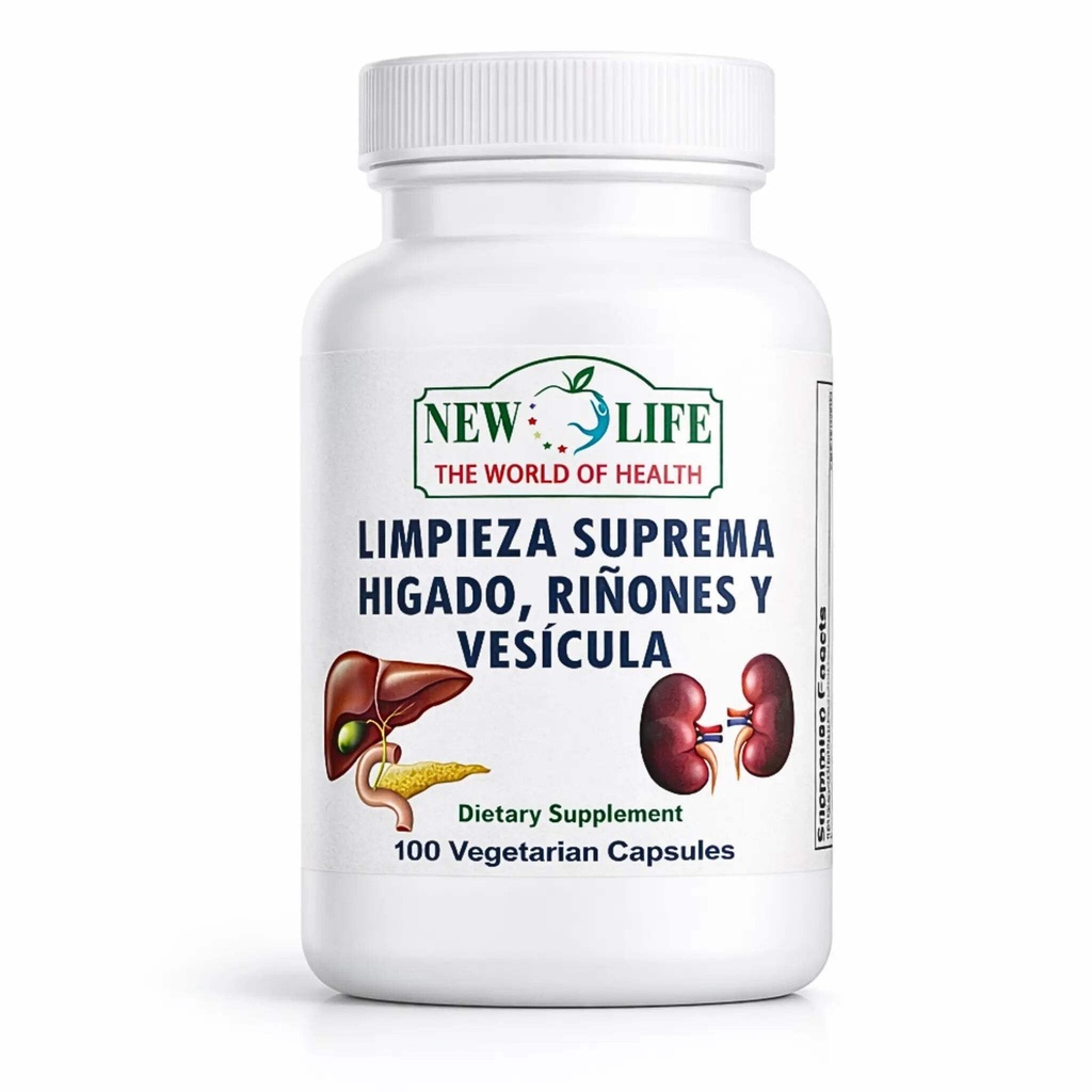 New Life Limpieza Suprema Hígado Riñones y Vesicula, Healthy Liver Supplement, Dandelion Root, Milk Thistle Extract, 100 Capsules