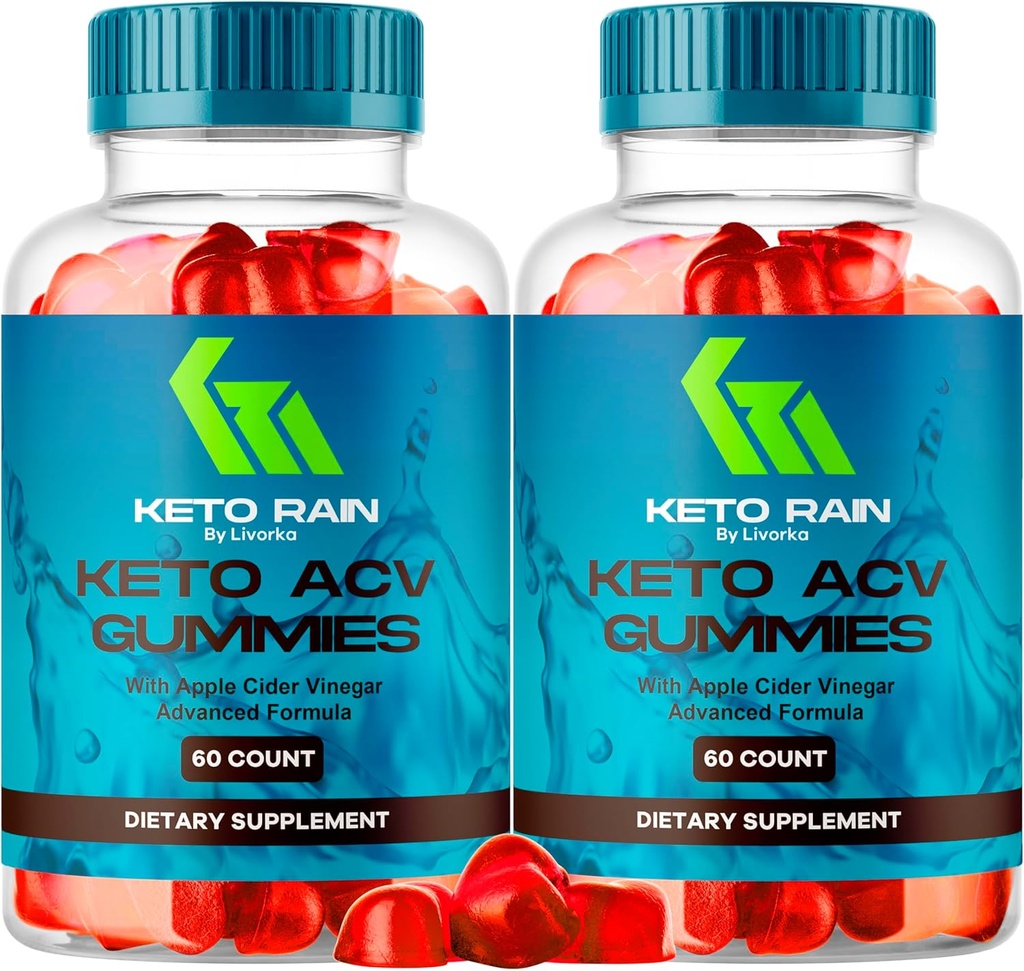 2 Pack) Keto Rain Gummies - Keto Rain Advanced ACV Gummys, Keto Rain ACV Gummy 1050MG - All Natural Keto Rain Apple Cider Vinegar, KetoRain ACV Gummys, 120 Gummies for 2 Months