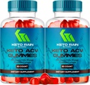 (2 Pack) Keto Rain Gummis - Keto Rain Advanced ACV Gummys, Keto Rain ACV Gummy 1050MG - All Natural Keto Rain Apple Cider Essig, KetoRain ACV Gummys, 120 Gummis für 2 Monate