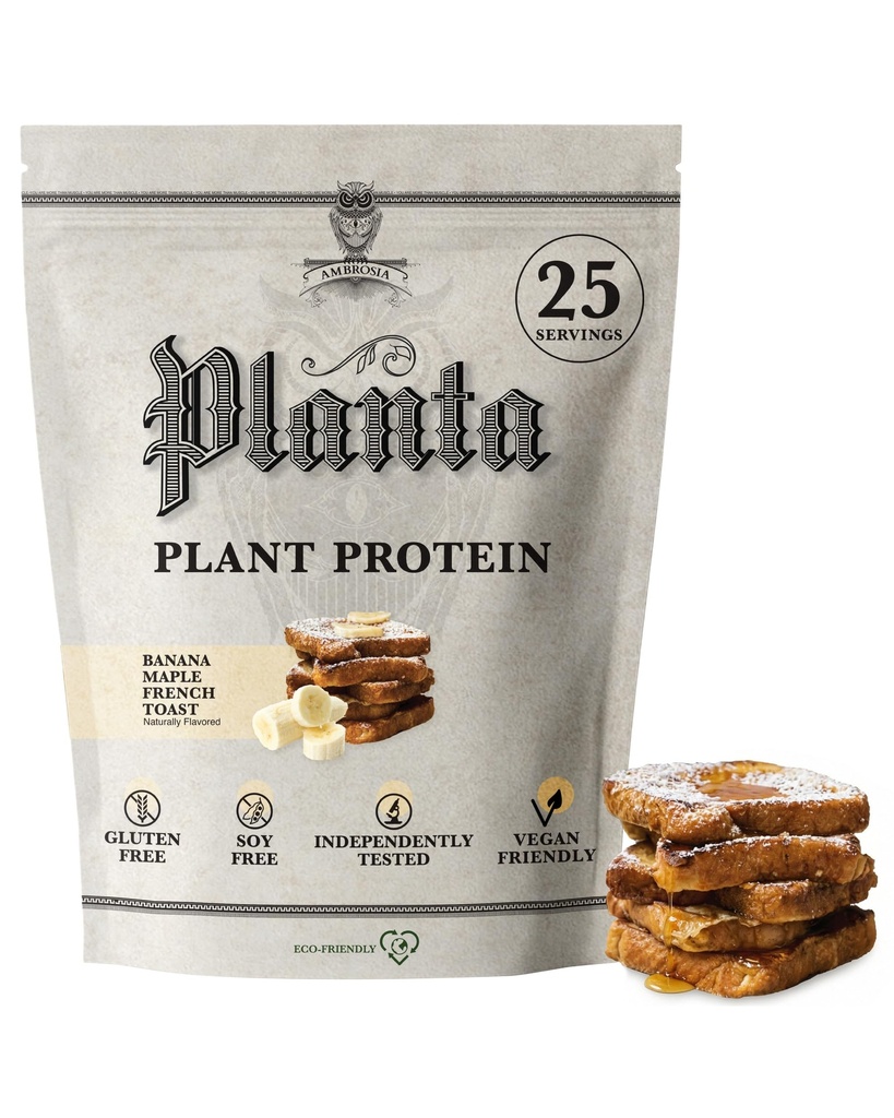 Ambrosia Plant Based Protein Powder 20g | Clean Vegan Pea Protein Powder | Gluten & Dairy Free, Keto Friendly, No Added Sugar | 25 Servings | Banana Maple