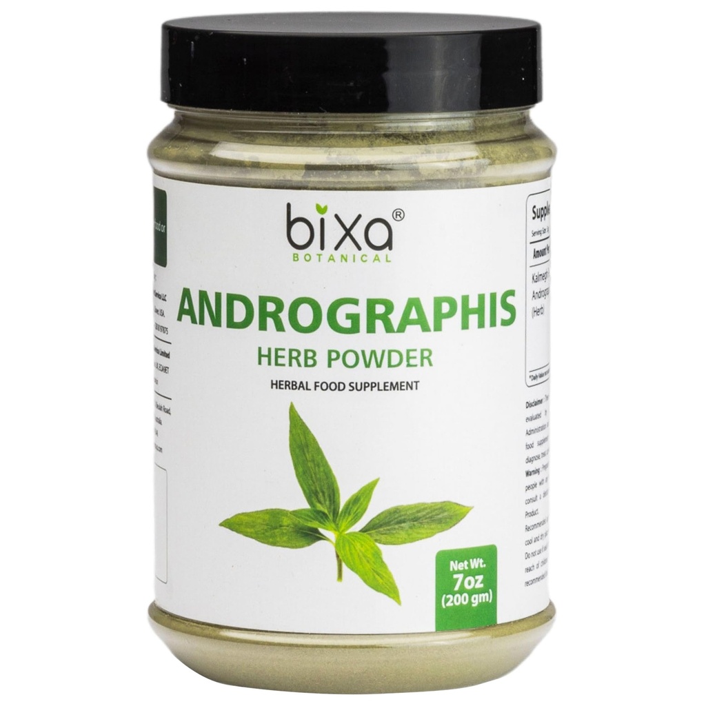 bixa BOTANICAL Andrographis Powder 200 Grams 7 OZ | Andrographis Paniculata | Bitter Herb Kalmegh | Herbal Supplement Natural Liver Tonic | Ayurvedic herb for Digest toxins
