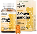 Wild & Organic Ashwagandha Gummies 2000mg - Suplemento de apoio ao humor w / Ashwagandha Raiz força extra - Suplementos naturais calma pastilhas - 60 Vegan, Mastigações não-GMO