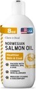 Aceite de salmón para cans - aceite de peixe Premium para a pel e a saúde do abrigo - Suplemento Omega 3 - soporta a pel Itchy - 8 oz Liquid - aceite de salmón can noruego - Complemento esencial do can