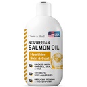 Salmon Oil for Dogs - Premium Fish Oil for Skin and Coat Health - Omega 3 Supplement - Supports Itchy Skin - 8 oz Liquid - Norwegian Dog Salmon Oil - Essential Dog Supplement