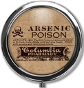 Pill Box dėklas Pillbox laikiklis Trinket Stash Box Arsenic Vintage Style Medicine Vitaminas Pil Organizatorius (Arsenig Poison)