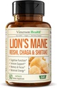 Lions Mane Supplement Cápsulas - Cogumelo em pó Mistura com Lions Mane Powder, Turkey Tail, Shiitake Mushrooms & More. Focus & Energy Supplements for Mood & Imune Support. Não-GMO. 60 Cápsulas Vegan