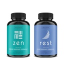 WellPath Zen Mood Support + Rest Valerian Root Sleep Aid Supplements 2 Pack - Ultimate Combination for Calm Mood, Energy & Natural Sleep Support - L-Theanine & Other Natural Ingredients - 60 Cts Each
