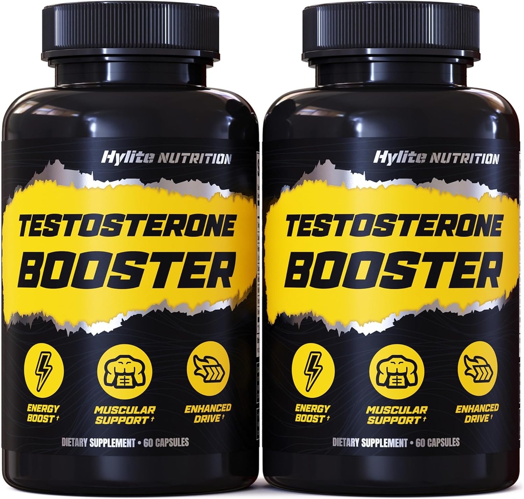 Testosteron Booster - Suplement testosteronu dla mężczyzn - Mężczyzna Wzmacnianie pigułki dla wzrostu mięśni, Libido, Stamina, Siła - Tongkat Ali Muscle Builder Workout Suplement - Total T Test Boost - 2 PACK