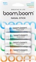 BoomBoom Nasal Stick ® 124; Vapor Flow Technology ® 124; Cool Refreshing Sensation ® 124; Natural Mood Boost ® 124; Paprastos sudedamosios dalys ® 124; Eteriniai aliejai + mentolis Inhaler (mėtinės, rotorinės, tropinės, spuoginės)