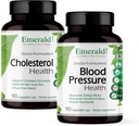 EMERALD LABS Cholesterol Health (90 Caps) & Blood Pressure Health (90 Caps) - Support Heart & Circulatory System - Поддръжка на нивото на кръвното налягане в нормален диапазон - Gluten-Free - 30-дневна доставка