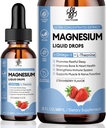iMATCCHME Magnesium Glycinate Fluid Drop med Citrat, Oxid og Taurate, Rolig Magnesium med Omega3, L-Theanine, D3, B6, B12 for ro, søvn, benkramper, muskler, energi, sukkerfri jordbærflavor