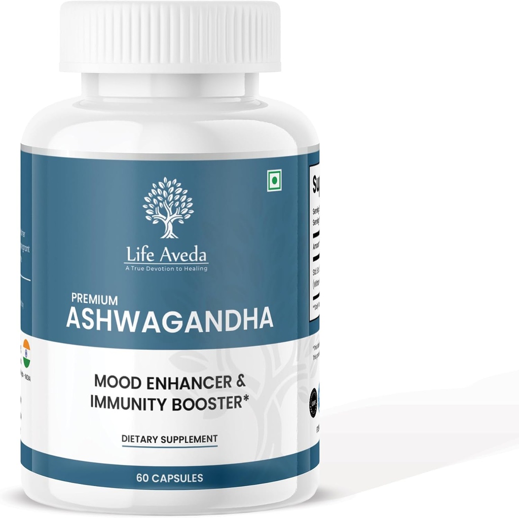 Life Aveda Ashwagandha 500mg, 60 Capules tigal Natural Hebal suplementari pels adults (1-Math Wars)