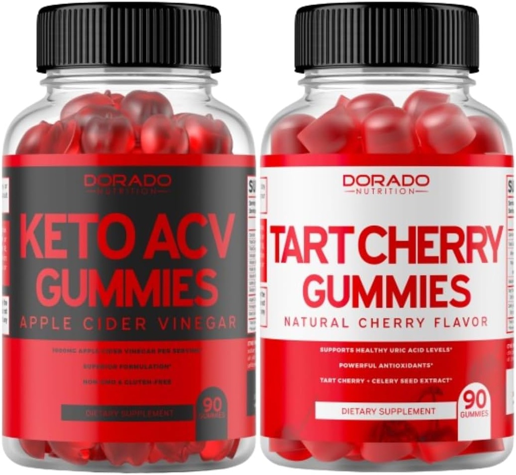 Keto ACV Gummies (90 броя) Напреднала Отслабване Формула Поддръжка Здравословна Храносмилателна система и метаболизъм - Tart Cherry Gummies (90 броя) Uric киселинно ниво поддръжка с екстракт от семе от целина - не ГМО и произведени в САЩ
