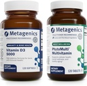 Metagenics Bundle - D3 5000 & PhytoMulti Without Iron - 120 Softgels of D3 5000 for Immune Support, Bone Health & Heart Health - 120 Tablets of PhytoMulti Without Iron for Total Health & Aging