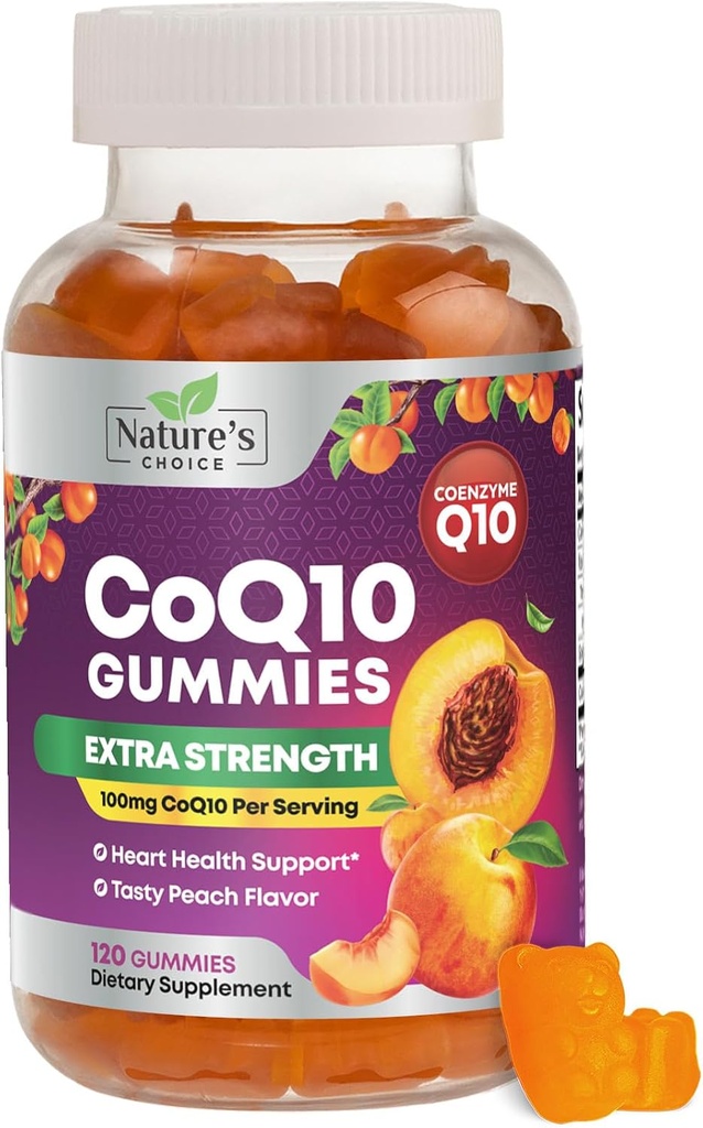 CoQ10 成人的Gummys 100mg - 3X 强度,高吸收,抗氧化剂 心脏健康支持和能源生产补充,Ultra Coenzyme Q10 维生素,Coq 10 补充 - 120 CoQ10 Gummys