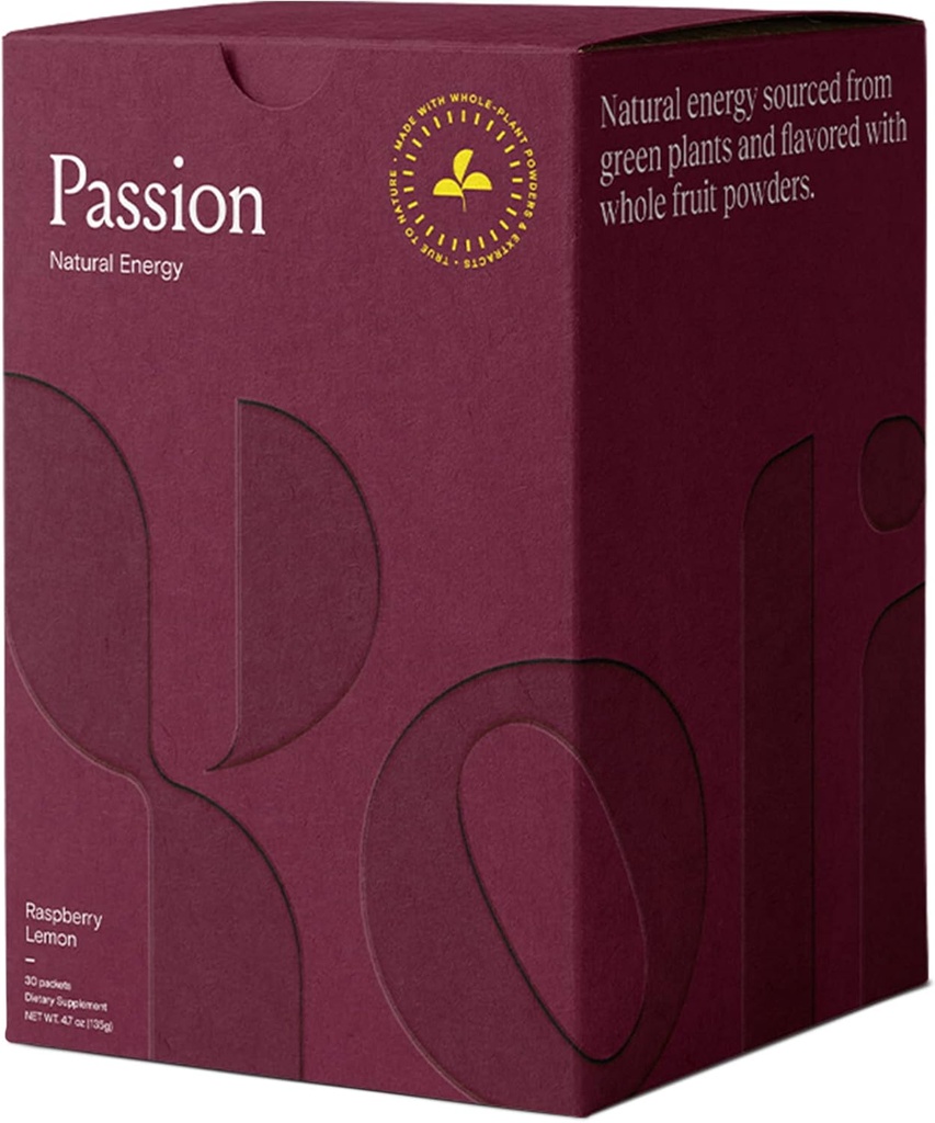 Yoli® Passion Energy Drink Powder Mix - Natural Energy Drink Mix voor uithoudingsvermogen en uithoudingsvermogen, 30 Packets - Raspberry Citroen