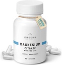 Super Magnesium Citrate 320mg | รองรับกล้ามเนื้อ & Nerve Health, Immumun Boost & Precience | Magnesium supplement with lium B6 & Zync | Non-GMO, เวก้า, no Gridges | 90 Capsutions