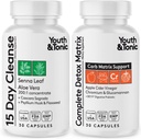 Youth & Tonic 15 Day Cleanse & Carb Matrix Support for Bloating, Gut & Метаболизъм Здраве, Break The Plateau, Feel Lighter & Energized, Colon Cleanser & Detox with ACV, Glucomannan, Chromium, 60 Хапчета