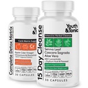 Youth & Tonic 15 Day Cleanse – Intensive Herbal Colon Cleanser & Gut Detox for Bloating Relief, Digestive Regularity and Metabolism Support, Advanced Colon Cleanse for Women & Men, 60 Detox Pills
