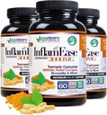 Pack of 3 - Natural Advanced InflamEase with Turmeric, Curcumin, Enzymes and Boswellia - Vegetarian (Packaging May Vary)