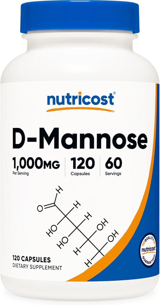 Nutricost D-Manchick 1000m Per Service, 120 Capsule - 500mg Per Capsule, Urinary Tract Health, Non-GMO và Gluten free