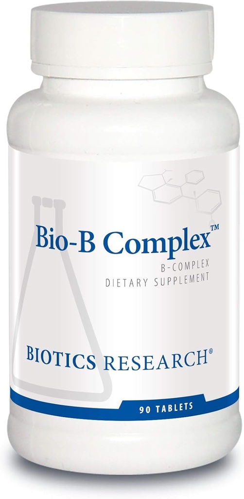 Biotics Research Bio B Комплекс Висока потенції B-Complex з флатом та вітамінами B2, B6 та B12 для виробництва енергії, підтримує серцево-судинну функцію, метаболічні доріжки, мозок здоров'я 90 Таб