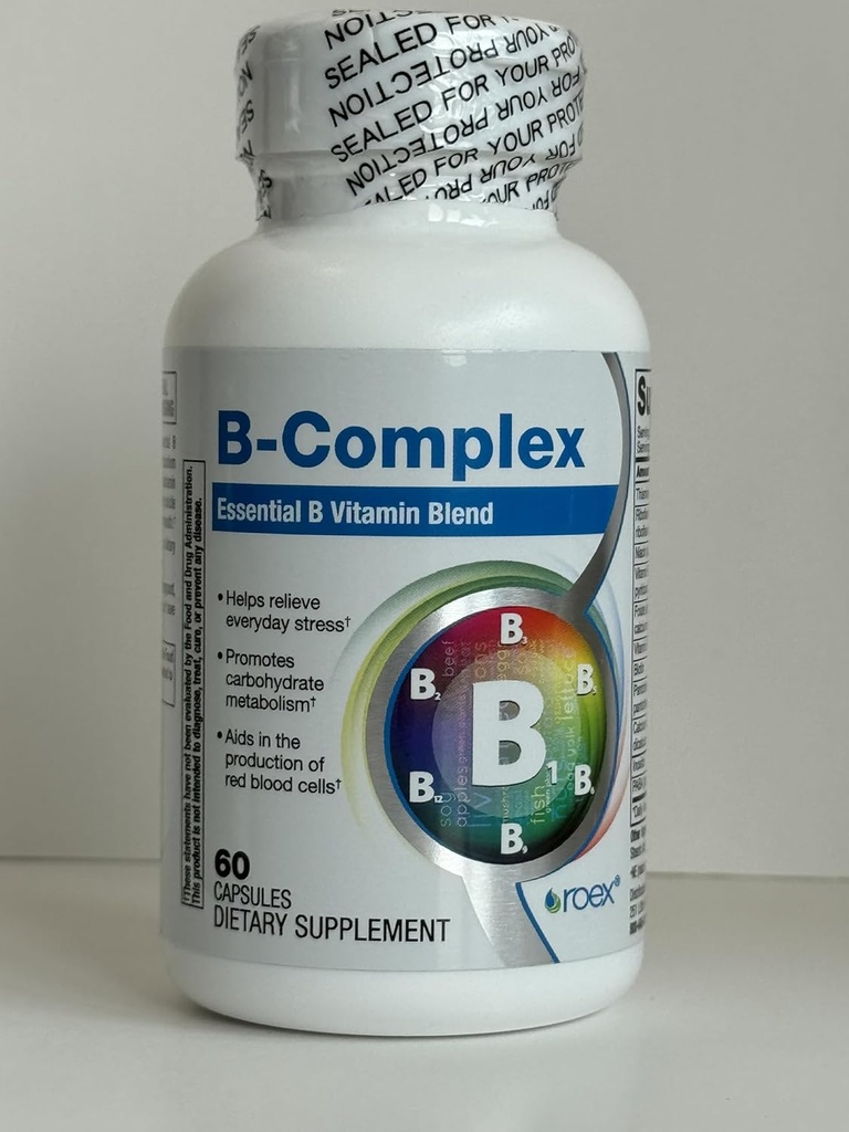 Roex Vitamins   B-Complex | 8 B Vitamins | Biologically Active Forms | Brain ' Heart Health | Cellular Energy Metabolism   Immune Support | 60 count